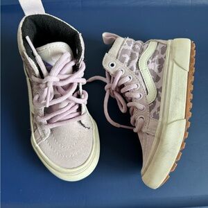 Children’s vans hi top in lavender leopard print